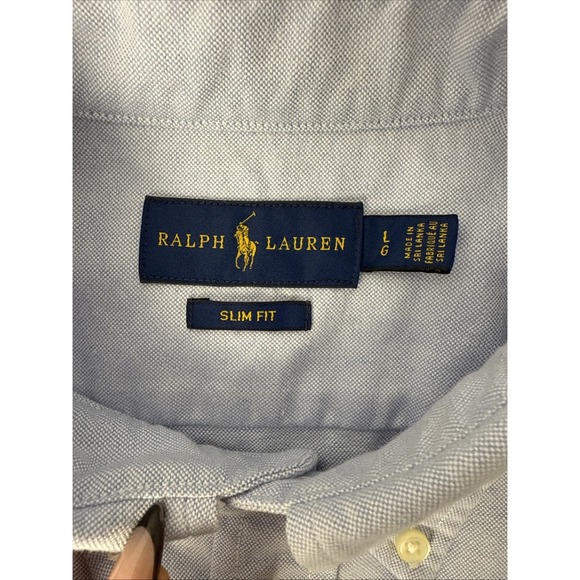 Ralph Lauren Men Sz L Button Down Cotton Linen Long Sleeve Shirt Blue Yacht Sail - Picture 4 of 6